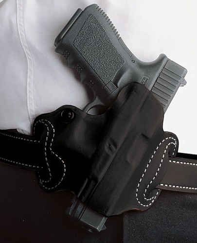 DESANTIS MINI SLIDE HOLSTER – OWB RH LTHR FOR GLOCK 17/19 BL