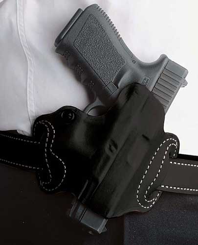 DESANTIS MINI SLIDE HOLSTER – OWB RH LTHER M&P SHLD 9/40 BLK