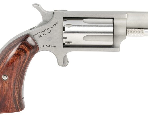 NAA Mini .22 WMR SA Revolver 1.625in Stainless Wood Boot Grip 5rd