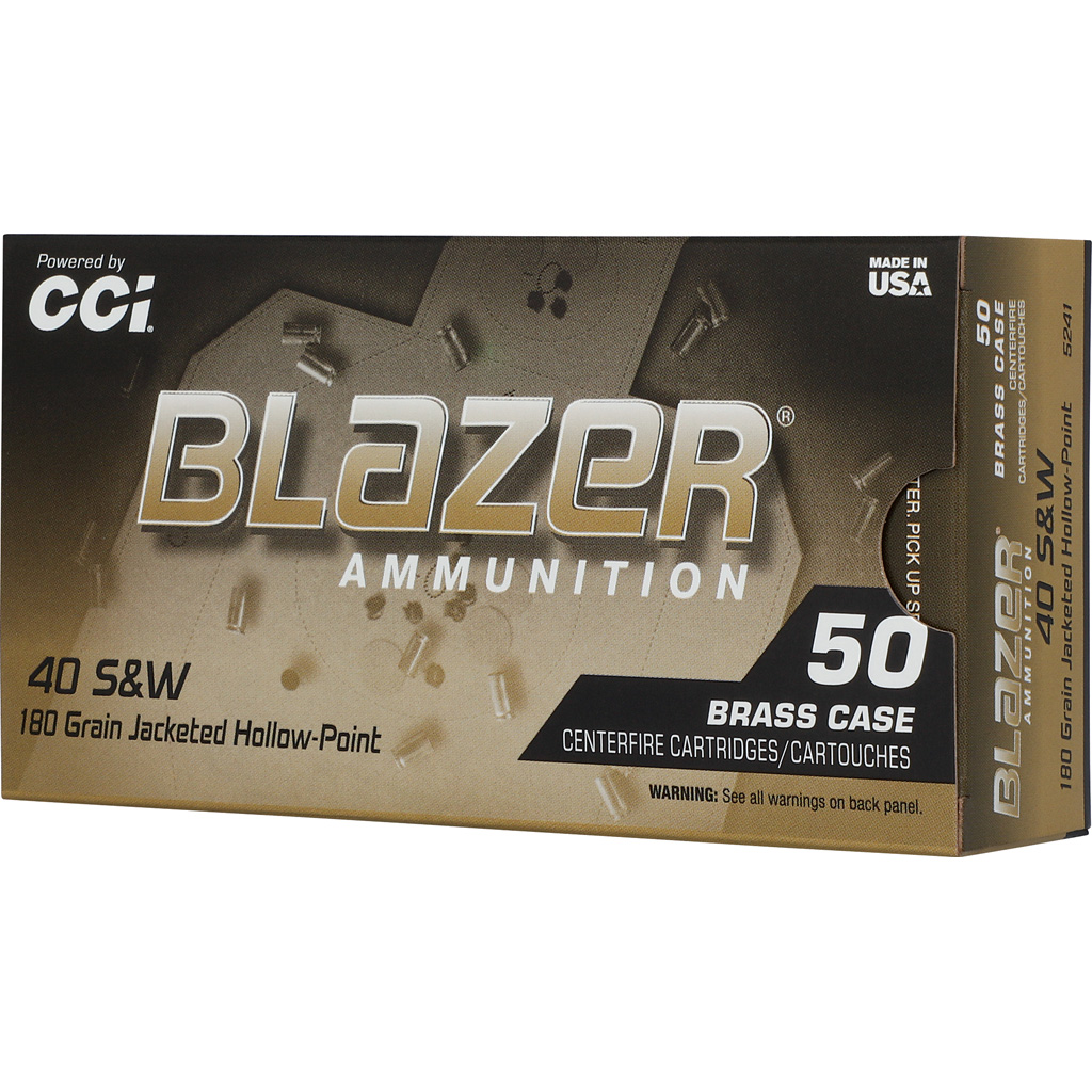 CCI Blazer Brass HP Pistol Ammo 40 S&W 180 gr. JHP 50 rd. - Image 3