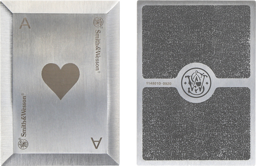 S&W BULLSEYE THROWING CARDS – 4-PACK SS LASER ETCHED W/SHTH