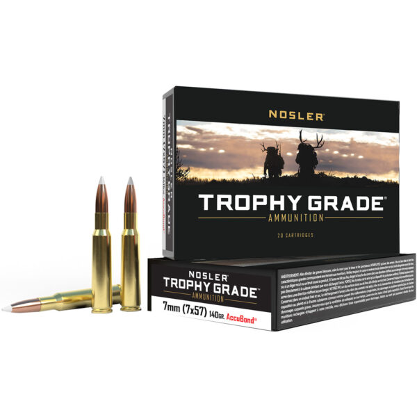 Nosler Trophy Grade Rifle Ammunition 7×57 Mauser 140 gr. AB SP 20 rd.