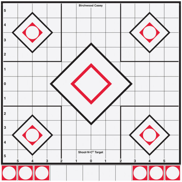 Birchwood Casey Shoot-N-C Target 8 in. Black/White Sight-In 5 pk.