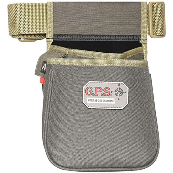 GPS Sporting Clay Contoured Double Shotshell Pouch Olive w/Belt