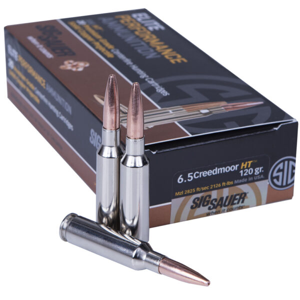 Sig Sauer Elite Hunting Rifle Ammo 6.5 Creedmoor 120 gr. HT 20 rd.