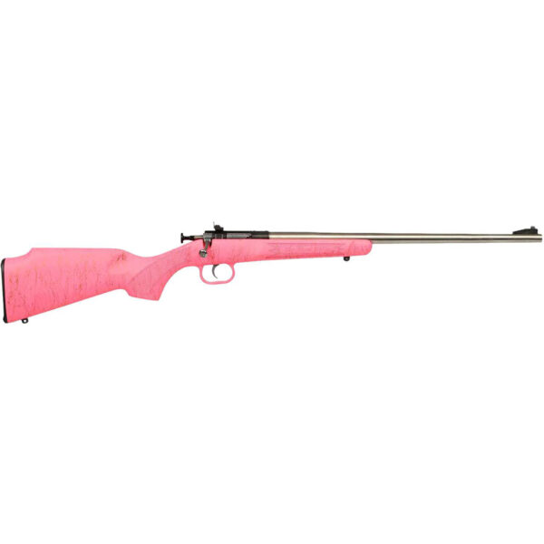 Keystone Crickett Rifle 22 LR Stainless/Pink Syn w/Gold Web Stock