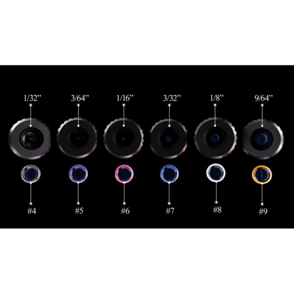 Specialty Iron I Rifle Peep Kit Contains 6 Apertures and 6 Verifiers with Case