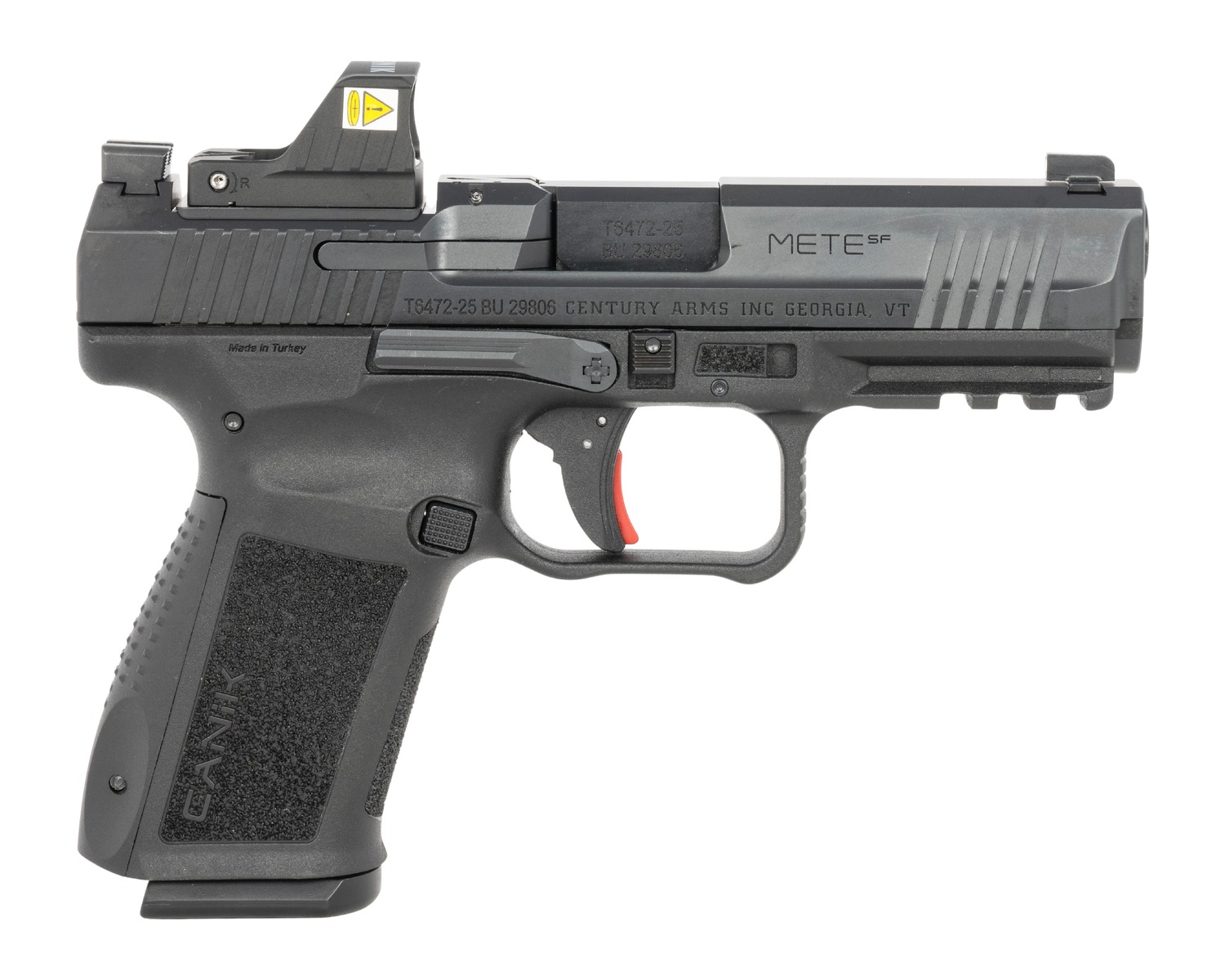 Canik Mete SF 9mm 3.57” Black Compact Pistol 15+1 — Optic Ready Striker