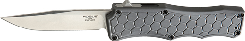 HOGUE EXPLOIT 3.5″ OTF AUTO – ALUMINUM CLIP POINT BLADE GREY