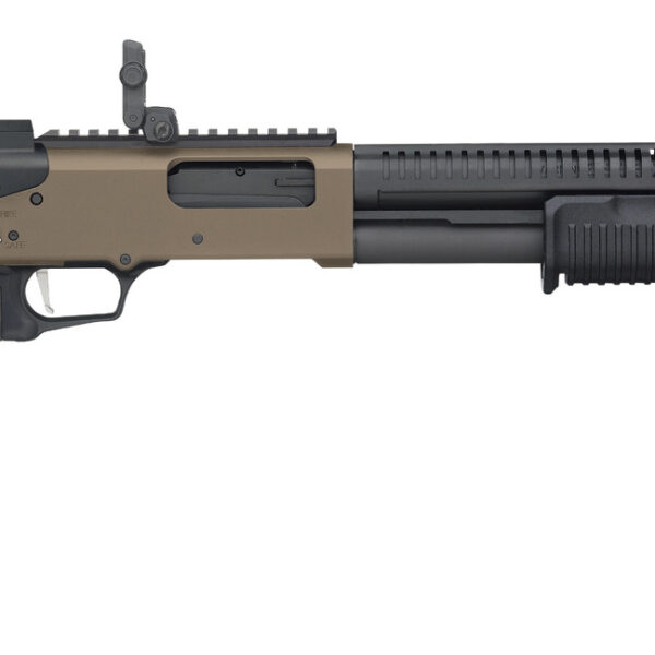 Mossberg 590R 12 Gauge Pump Shotgun — 18.5″ Barrel, FDE Folding Stock, 6+1 Rounds