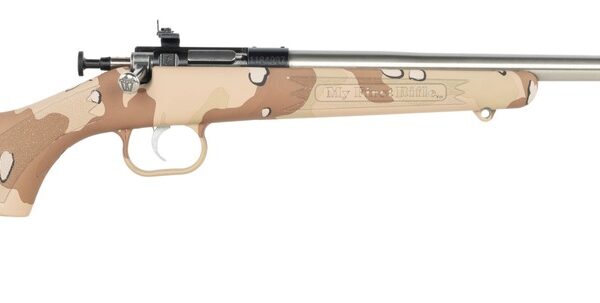 Crickett .22 LR Single Shot Bolt-Action 16.1″ Stainless Youth Rifle Desert