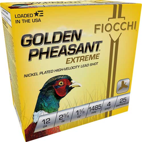 FIOCCHI GOLDEN PHEASANT 12GA – 2.75″ 1-3/8OZ #4 25RD 10BX/CS