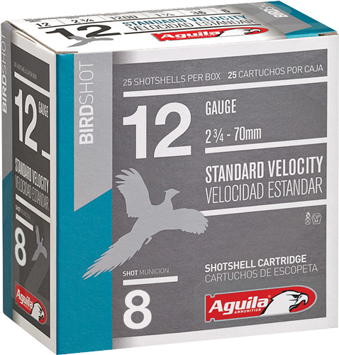 AGUILA SHOTSHELL 12GA 2.75″ – 1-1/8OZ #8 250RD CASE LOT