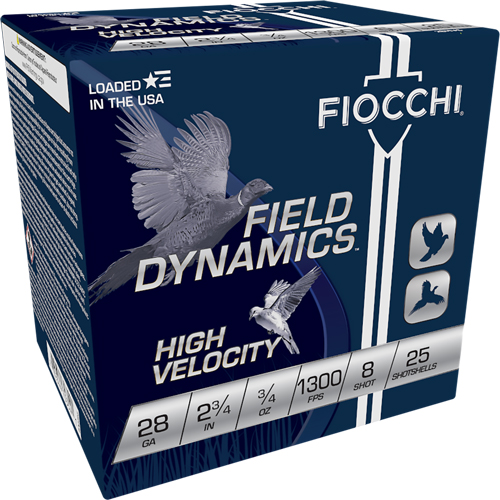FIOCCHI 28GA 2.75″ 3/4OZ #8 – 1300FPS 25RD 10BX/CS