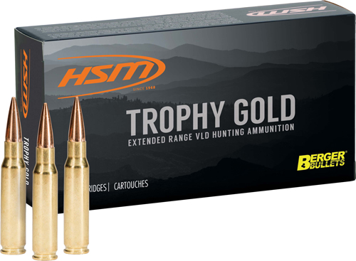HSM TROPHY GOLD 338 LAPUA MAG – 300GR BERGER OTM 20RD 20BX/CS