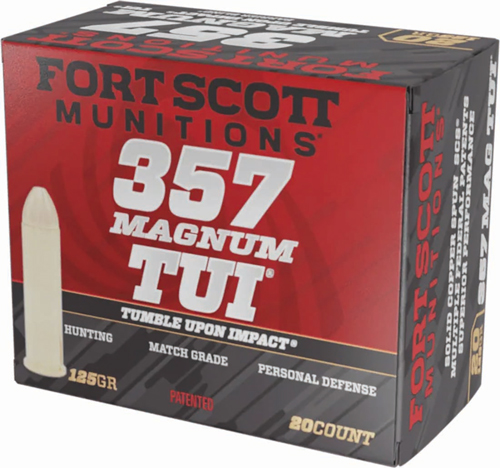 FORT SCOTT 357 MAG 125GR TUI – SOLID COPPER 20RD 25BX/CS
