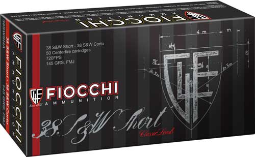 FIOCCHI 38 S&W SHORT 145GR FMJ – 50RD 20BX/CS