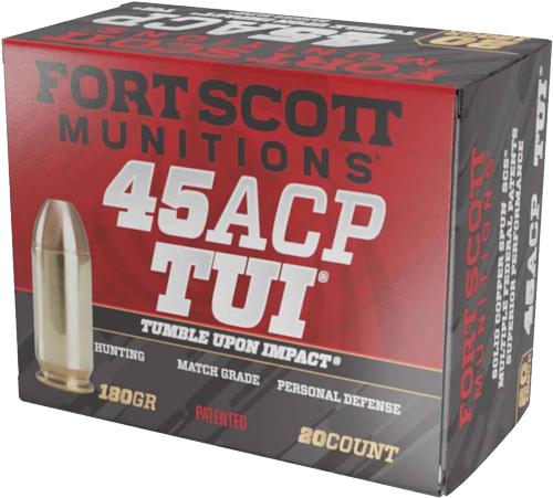 FORT SCOTT 45ACP 180GR TUI – SOLID COPPER 20RD 25BX/CS