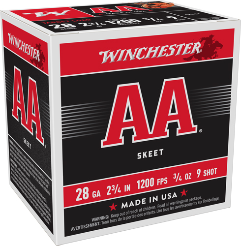 WINCHESTER AA 28GA 2.75″ 3/4OZ – #9 1200FPS 250RD CASE LOT