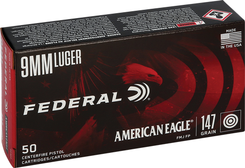 FEDERAL AE 9MM LUGER 147GR – FMJ-FP 50RD 20BX/CS