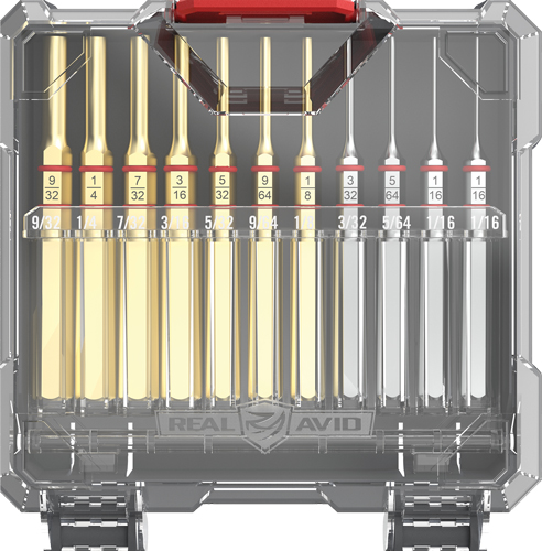 REAL AVID ACCU-PUNCH SET BRASS – 11 PIECE STANDARD PIN PUNCH