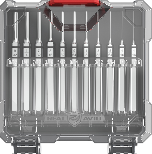 REAL AVID ACCU-PUNCH SET – 11 PIECE ROLL PIN PUNCH SET