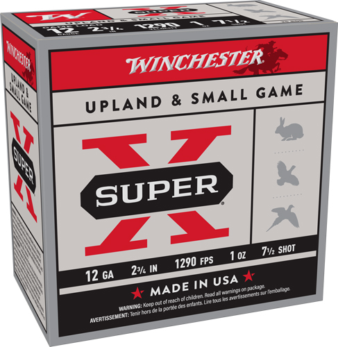 WINCHESTER SUPER-X 12GA 2.75″ – 1OZ #7.5 1290FPS 250RD CASE