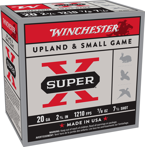 WINCHESTER SUPER-X 20GA 2.75″ – 7/8OZ 7.5 1210FPS 250RD CASE