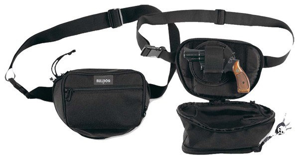 BULLDOG FANNY PACK HOLSTER FOR – SM GUN BLACK 9″ W/ UNIV HOLSTR