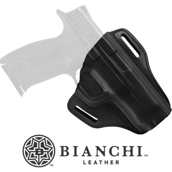 OTB Leather Holster Smith and Wesson MP Shield Open Top Style Right Hand Black