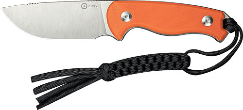 CIVIVI KNIFE TIMBERBARK 3.2" - FIXED ORANGE/SATIN G10 STNWASH