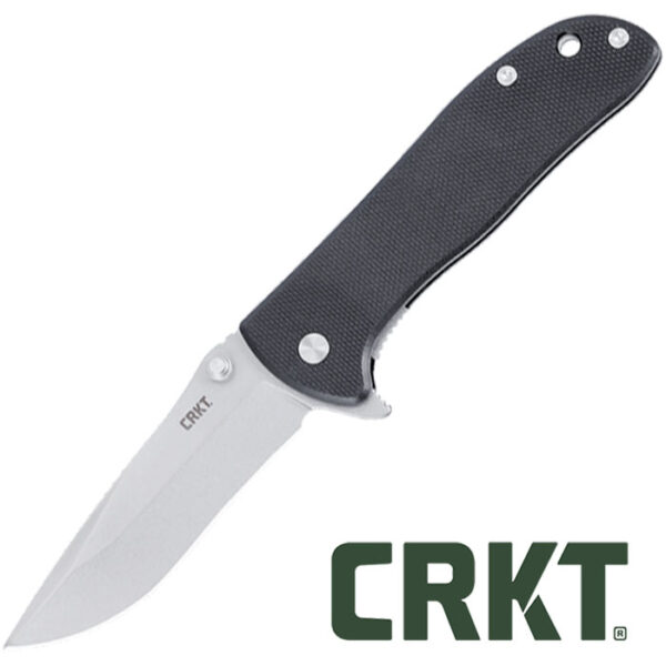 Drifter 2.88 inch Drop Point Stonewash Plain Edge Black G10 Handle