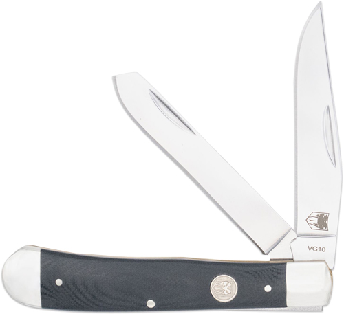 COBRATEC TRAPPER TWO BLADE – G-10 BLACK/SS SLIP JOINT