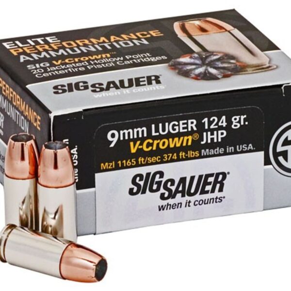 SIG 9MM 124GR V-CROWN 20RD