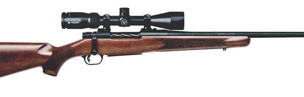 MOSSBERG PATRIOT COMBO 243 WIN – 22″ VORTEX 3-9X40 BLUED/WALNUT