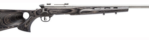 SAVAGE BMAG TARGET 17WSM 22″ – HB SS/GREY LAMINATE T-HOLE