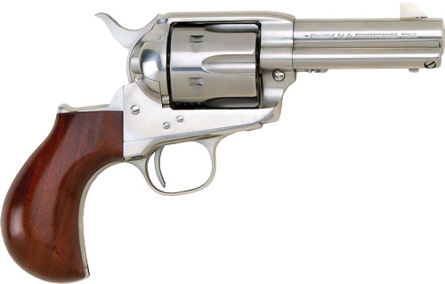 Cimarron Thunderer .45 Colt 3.5” Stainless Polished White Revolver — Birdshead Grip