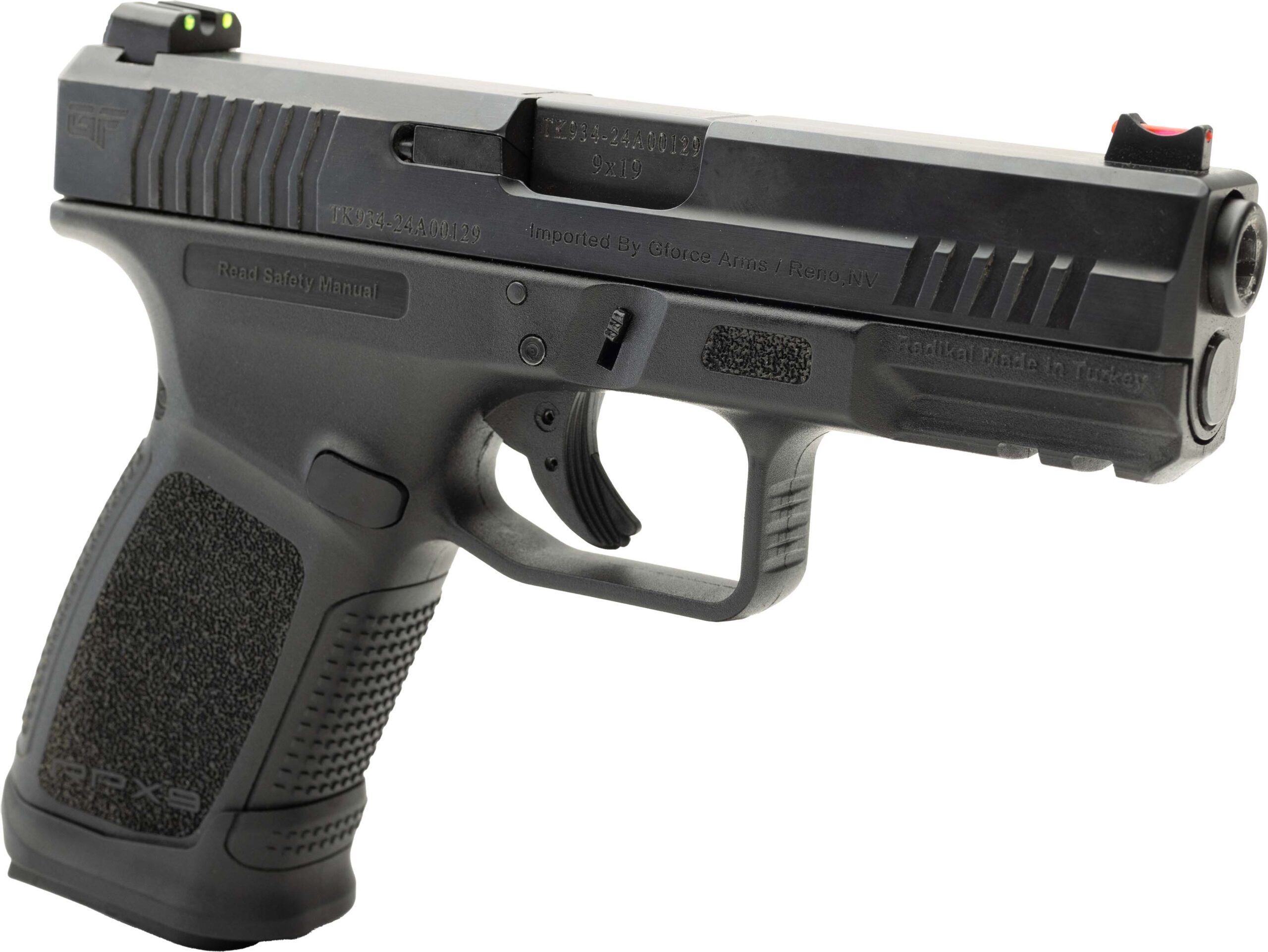 GForce Arms GFA RPX9 EXO 9mm 4B 15R BLK Semi-Auto Pistol