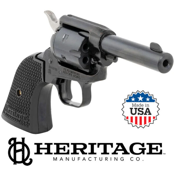 Heritage Mfg Barkeep 22LR 3 inch barrel 6 Round Black with Polymer Grips