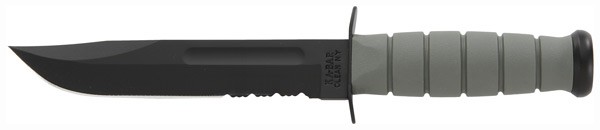KA-BAR FIGHTING/UTILITY KNIFE – 7″ SERR W/PLASTIC STH. F-GREEN