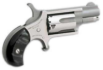NAA Mini .22 LR SA Revolver 1.125in Stainless Black Pearl Grip 5rd