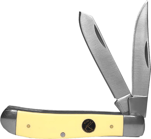 ABKT ROPER PECOS TRAPPER 2.5″ – LINER LOCK CREAM HANDLES