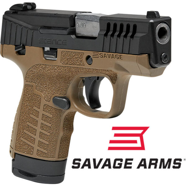 Savage Stance 9MM 3.2 inch barrel 8 Round Black Slide Flat Dark Earth Frame