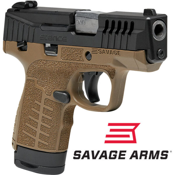 Savage Stance 9MM 3.2 inch barrel 10 Round Black Slide Flat Dark Earth Frame