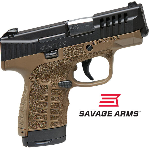 Savage Stance 9MM 3.2 inch barrel 10 Round Black Slide Flat Dark Earth Frame