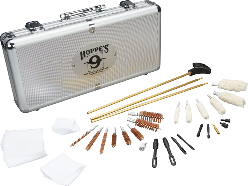 Hoppes Deluxe Gun Cleaning Kit Brass Rod Multi-Piece Aluminum Box - Image 2