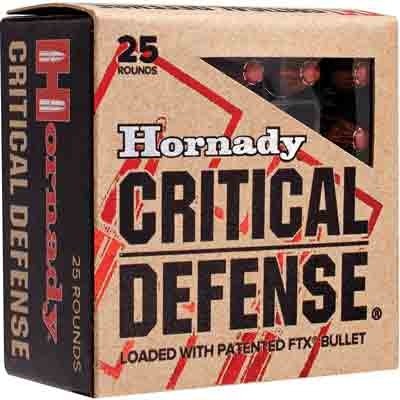 HORNADY CRITICAL DEFENSE 9MM – MAKAROV 95GR FTX 25RD 10BX/CS
