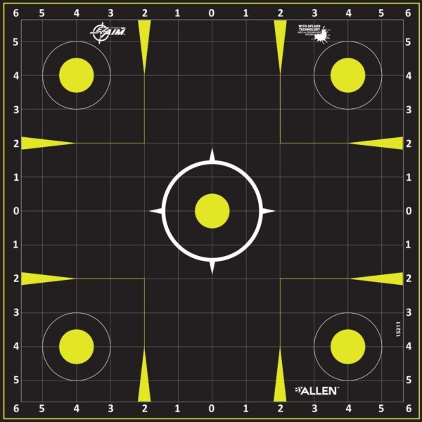 Allen EZ Aim Non-Adhesive Splash Target 12.5″ Black and Yellow 30 per Pad