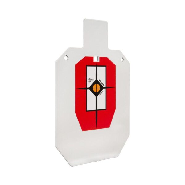 EZ-Aim Hardrock AR500 IPSC Silhouette Shooting Target 9″W x 14.875H” White/Red/Black