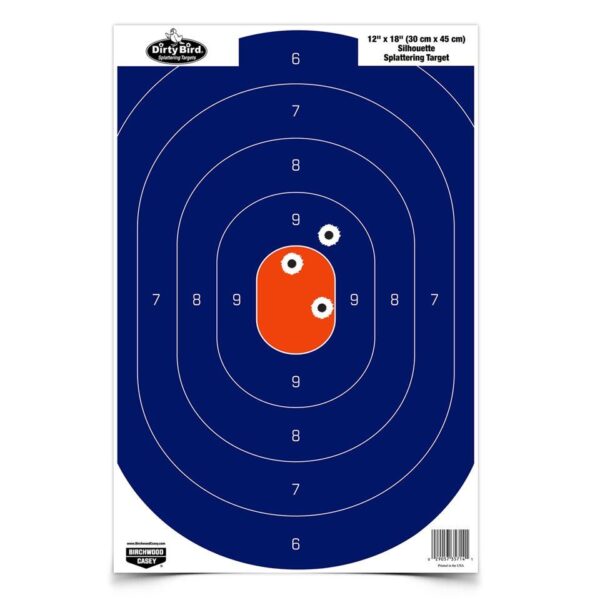 Birchwood Casey Dirty Bird Silhouette Paper Target 12″x18″ Blue/Orange 50/ct